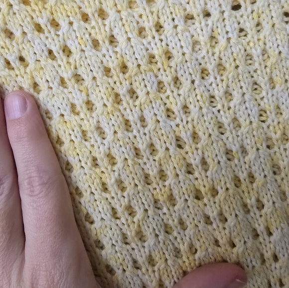 Talbots Sweater Womens Size XL Yellow Pullover Open Stitch Knit Long Sleeves - Picture 6 of 11